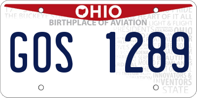 OH license plate GOS1289