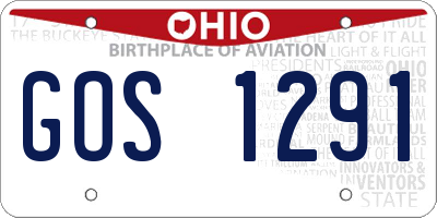 OH license plate GOS1291