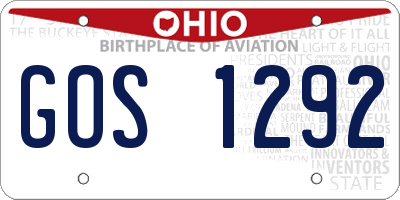OH license plate GOS1292