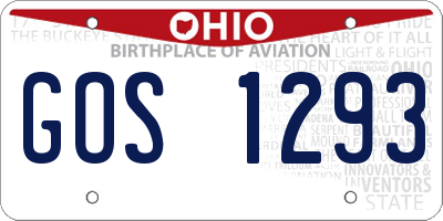 OH license plate GOS1293