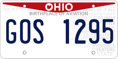 OH license plate GOS1295