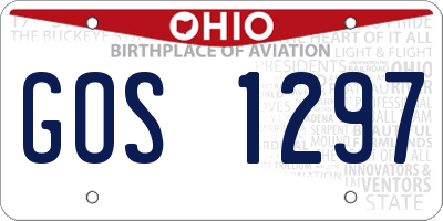 OH license plate GOS1297