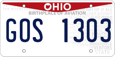 OH license plate GOS1303
