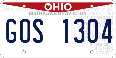 OH license plate GOS1304