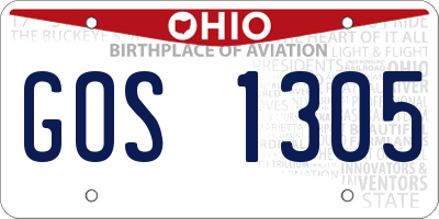 OH license plate GOS1305