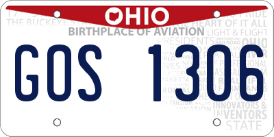 OH license plate GOS1306