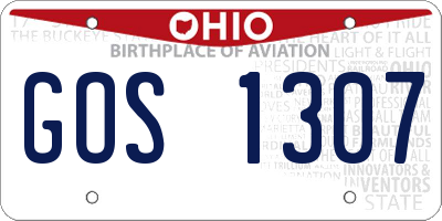 OH license plate GOS1307