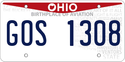 OH license plate GOS1308