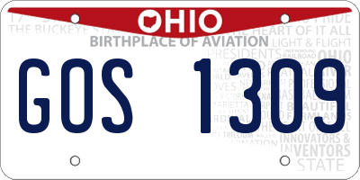 OH license plate GOS1309
