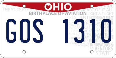 OH license plate GOS1310