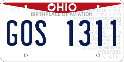 OH license plate GOS1311