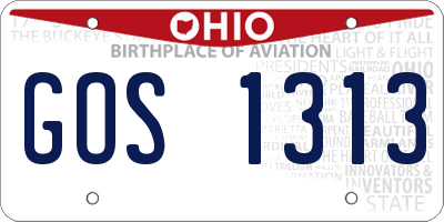 OH license plate GOS1313