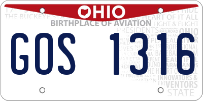 OH license plate GOS1316