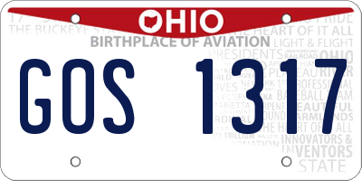 OH license plate GOS1317