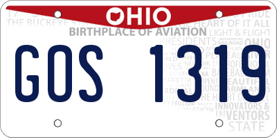 OH license plate GOS1319