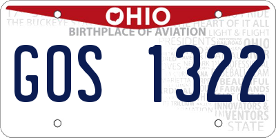 OH license plate GOS1322