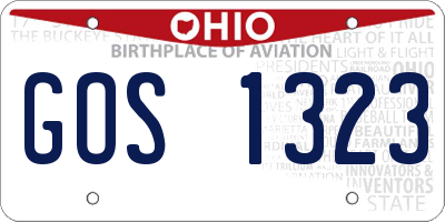 OH license plate GOS1323