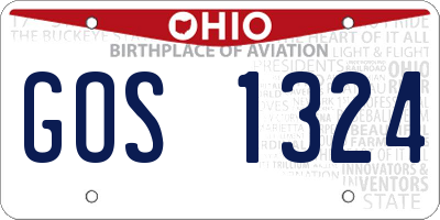 OH license plate GOS1324