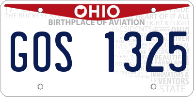 OH license plate GOS1325