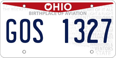 OH license plate GOS1327