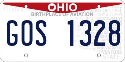 OH license plate GOS1328