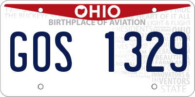 OH license plate GOS1329