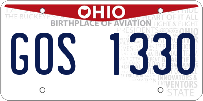 OH license plate GOS1330