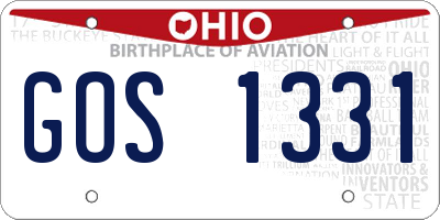 OH license plate GOS1331