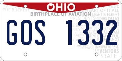 OH license plate GOS1332