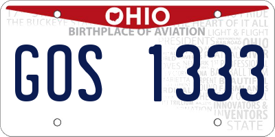 OH license plate GOS1333