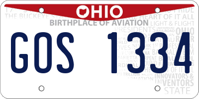 OH license plate GOS1334
