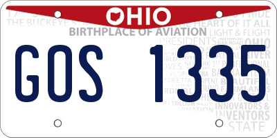 OH license plate GOS1335