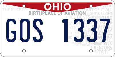 OH license plate GOS1337