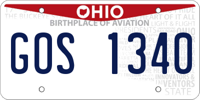 OH license plate GOS1340
