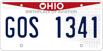 OH license plate GOS1341