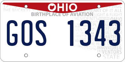 OH license plate GOS1343