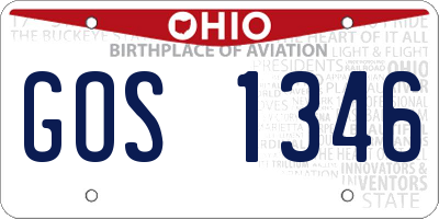 OH license plate GOS1346