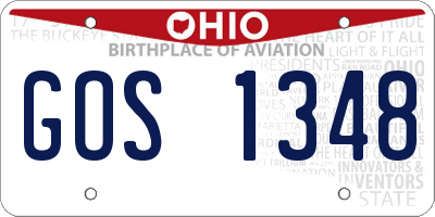 OH license plate GOS1348