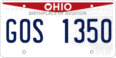 OH license plate GOS1350