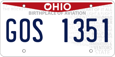 OH license plate GOS1351