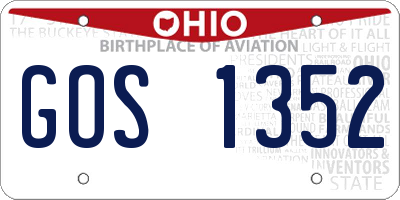 OH license plate GOS1352