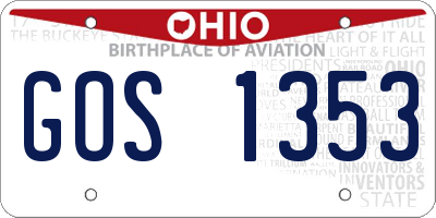 OH license plate GOS1353