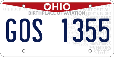 OH license plate GOS1355
