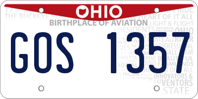 OH license plate GOS1357
