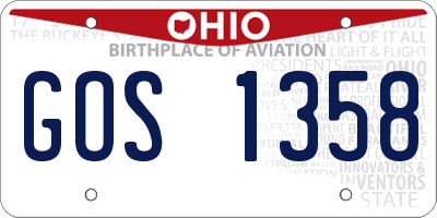 OH license plate GOS1358