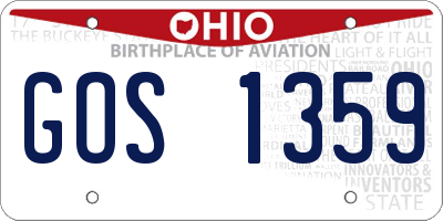 OH license plate GOS1359