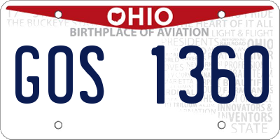OH license plate GOS1360