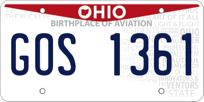 OH license plate GOS1361