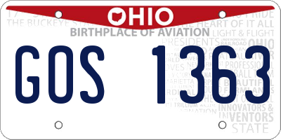 OH license plate GOS1363