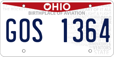 OH license plate GOS1364